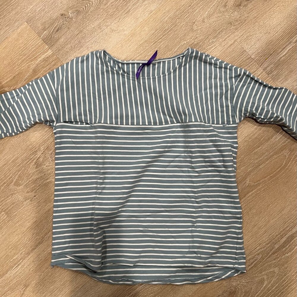Seraphine Cotton Striped Maternity & Nursing/Pumping Top